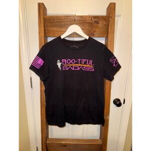 Grunt Style Boo Tiful Badass T Shirt Women's Large Black Halloween Ghost
